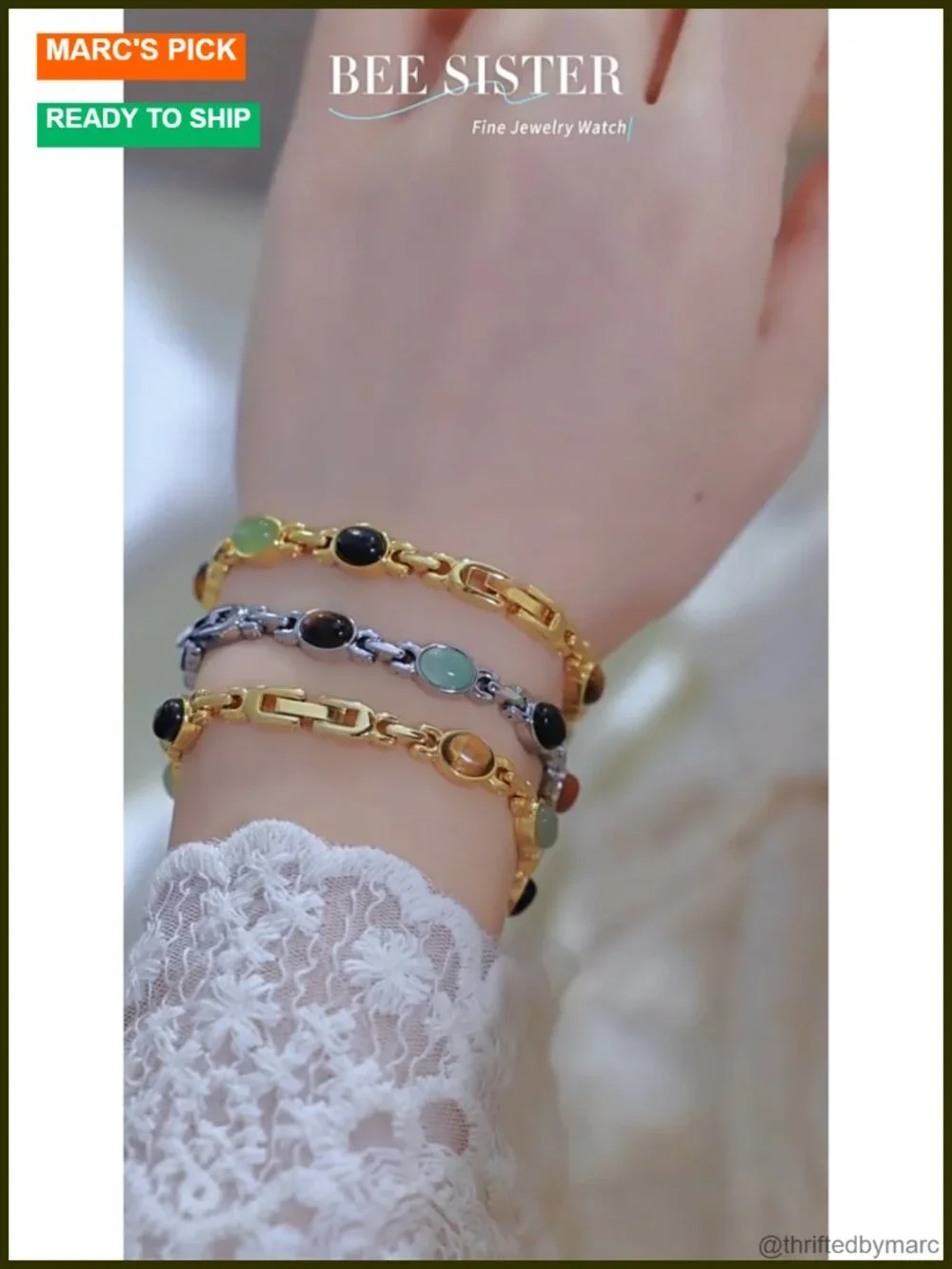 Women's Petite Crystal Beaded Watch Gold Tone